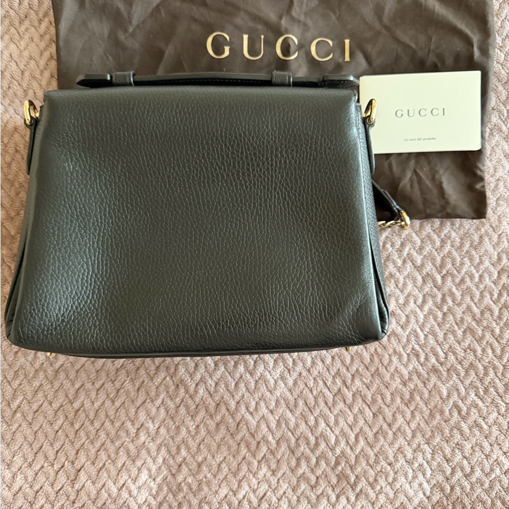 Gucci Dollar Calfskin Interlocking G Top Handle Crossbody in black - Picture 3 of 14